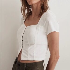 Madewell Poplin Hook-Front Top